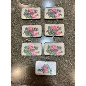 Vintage Puffed‎ Rose Ornaments Postcard Back